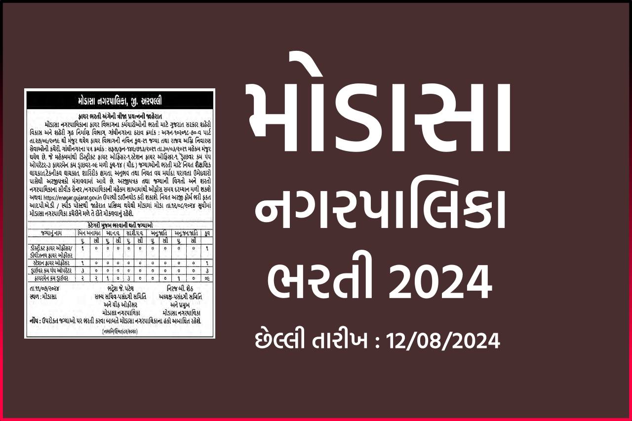 Modasa Nagarpalika Recruitment 2024